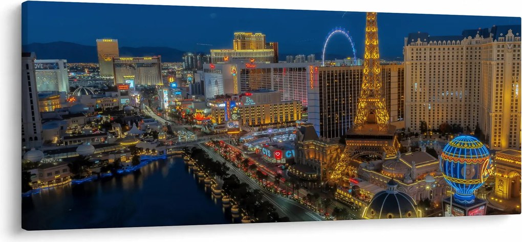 Éjszakai Las Vegas-i kép (120x50 cm)