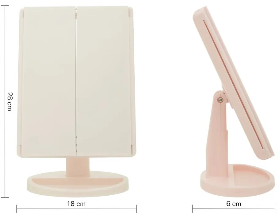 Kozmetikai tükör világítással 18x28 cm Cassini – Premier Housewares