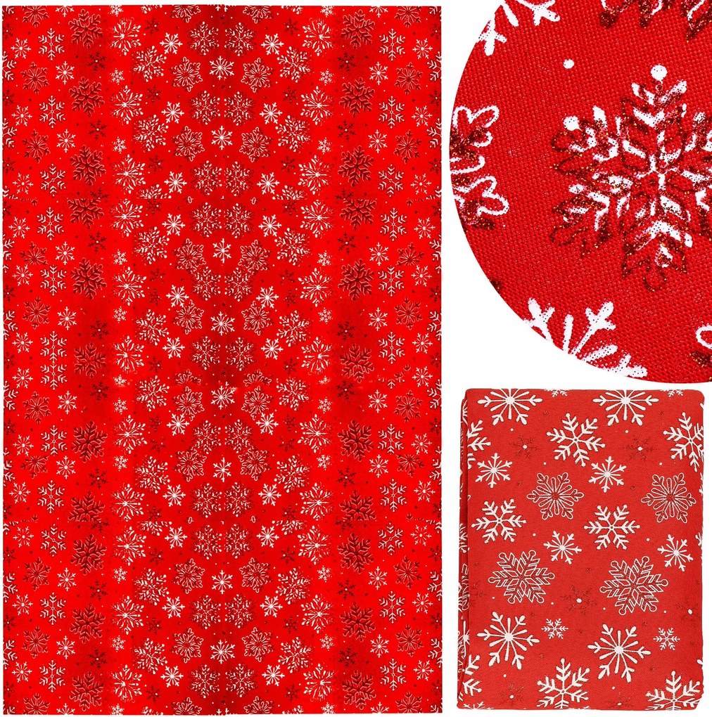 Abrosz Karácsonyi Asztaldísz Prémium 220cm Karácsonyi Piros Hópehely