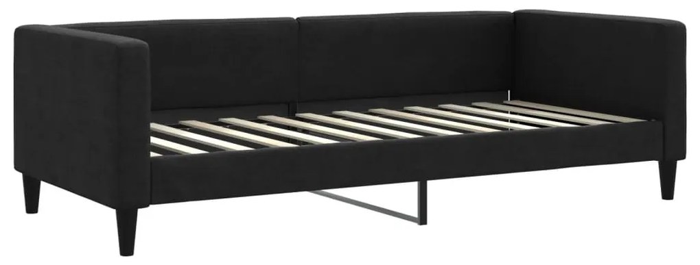 fekete kihúzható szövet heverő 90x200 cm