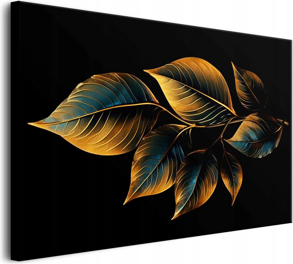 Vászonkép falikép hálószoba dekoráció arany levelek 60x90