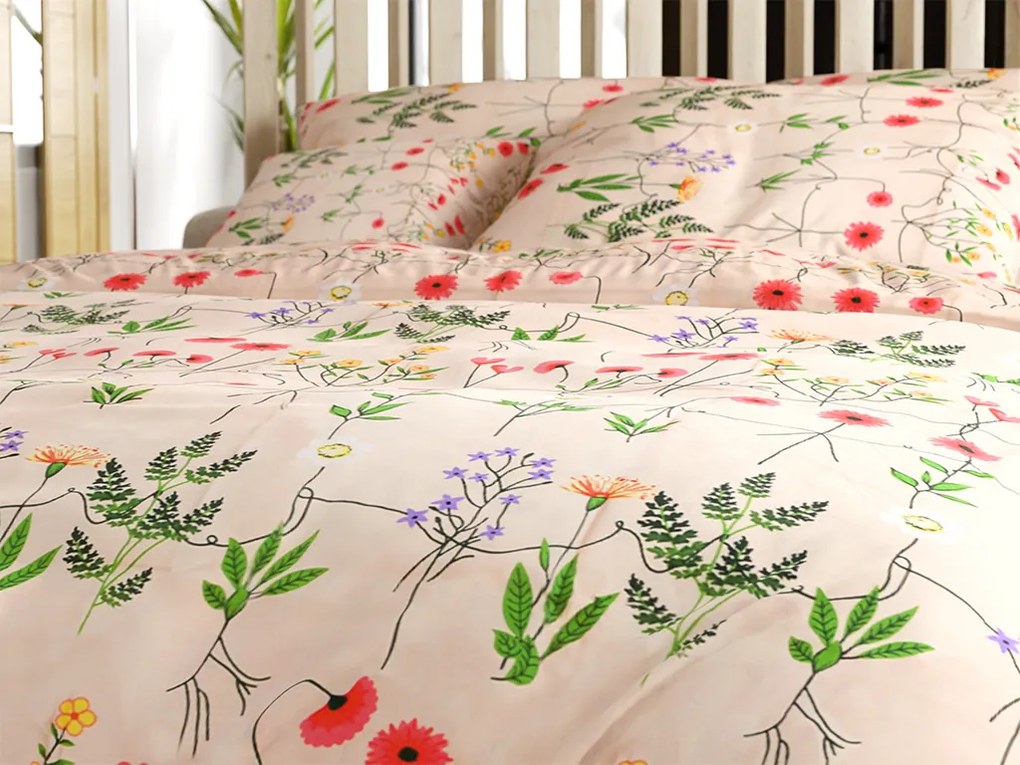 HERBAR BLEND bézs pamut ágyneműhuzat Ágyneműhuzat mérete: 70 x 90 cm | 140 x 200 cm