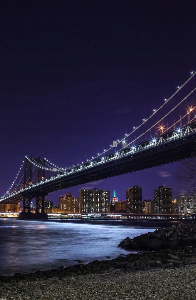 Poszter 53x81cm Manhattan híd és Alsó-Manhattan panoráma, Assaf Frank