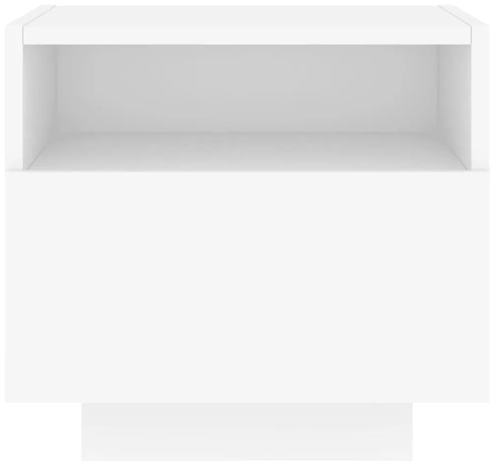 fehér éjjeliszekrény LED-világítással 40 x 39 x 37 cm