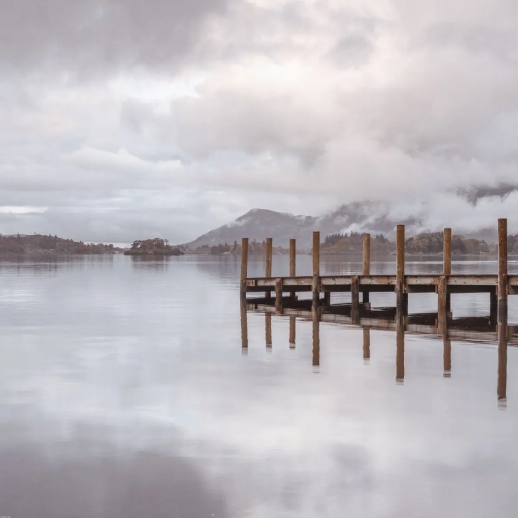 Poszter 90x90cm Móló Derwentwaterben, Assaf Frank