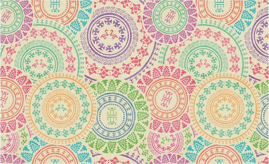 Flizelina Dekoratív Fotótapéta Hálószobába Színes mandalák 416x254 Ragasztó