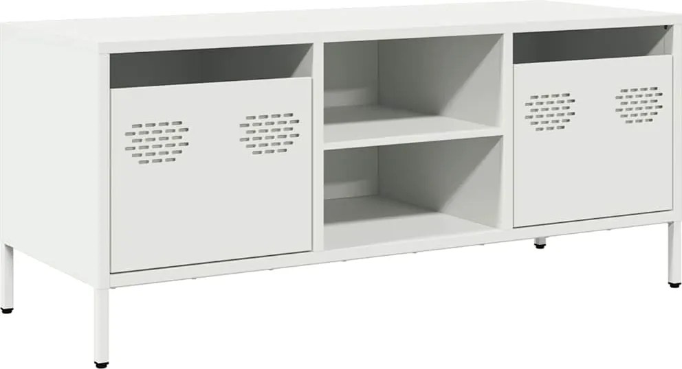vidaXL fehér hidegen hengerelt acél TV-szekrény 101,5 x 39 x 43,5 cm