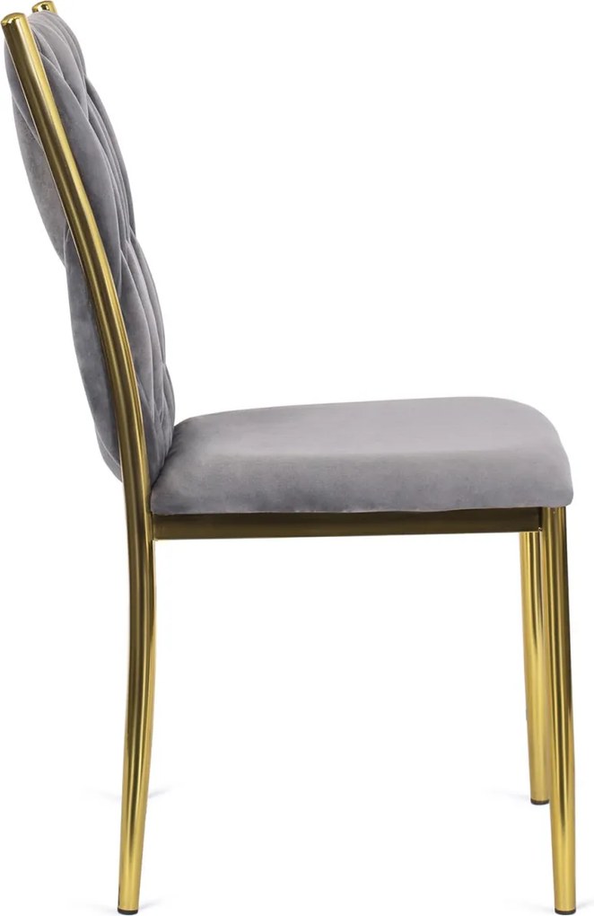 Fonott bársony szék szürke színben, DAN