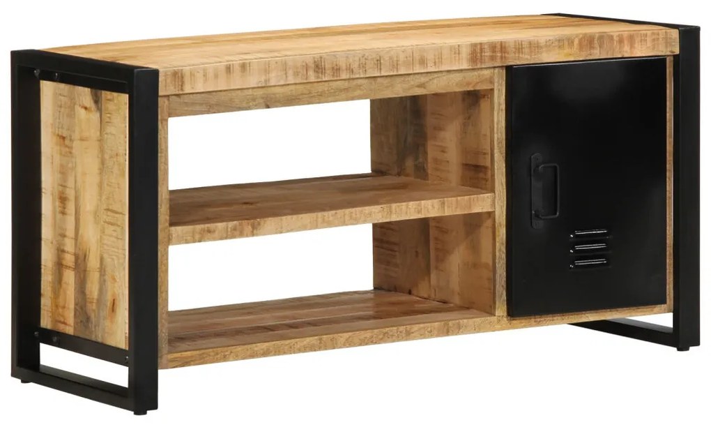 Cipőpad 100x40x50 cm Tömör Fa Durva Mangó