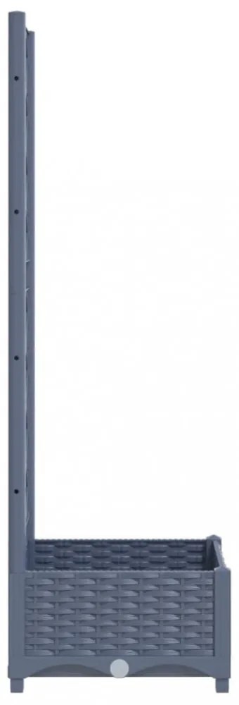 kék-szürke kerti virágláda ráccsal 40 x 40 x 121,5 cm PP