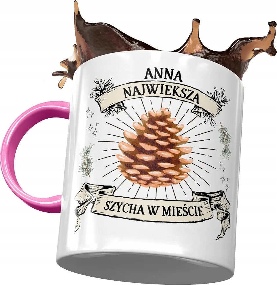 Rózsaszín Bögre Anna Barátnőnek Ajándék Nyomtatott Fotóval