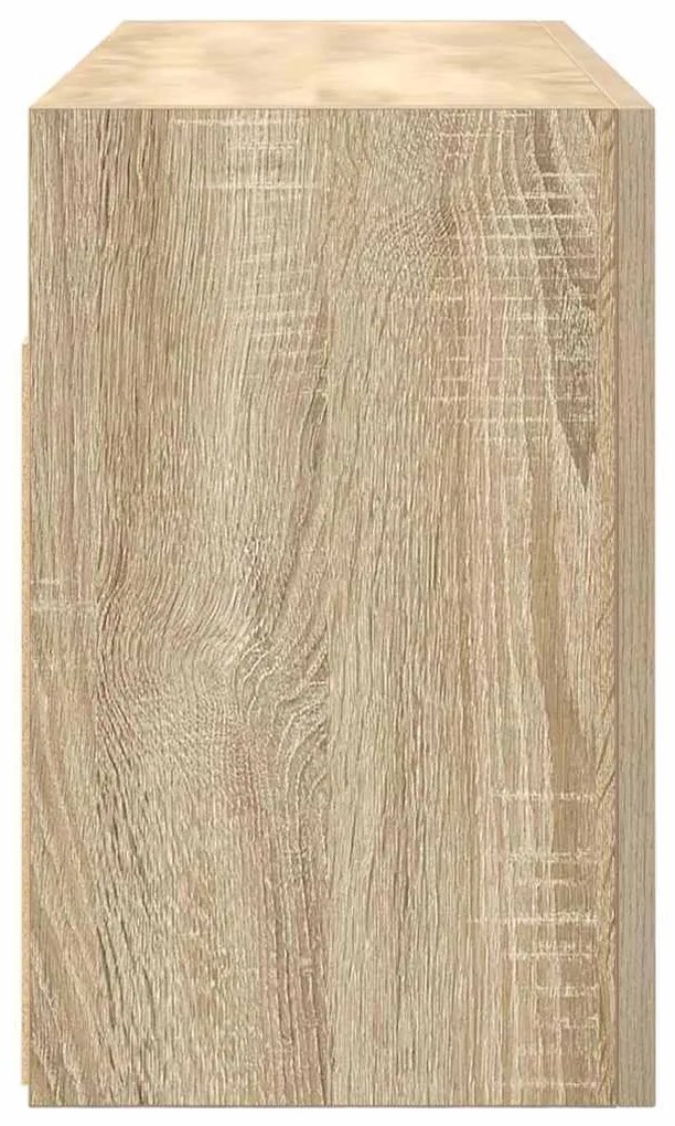sonoma tölgyszínű szerelt fa fali fürdőszobaszekrény 80x25x40cm