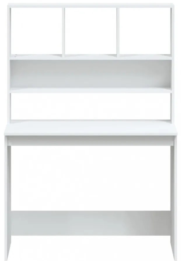 fehér szerelt fa íróasztal polcokkal 102 x 45 x 148 cm