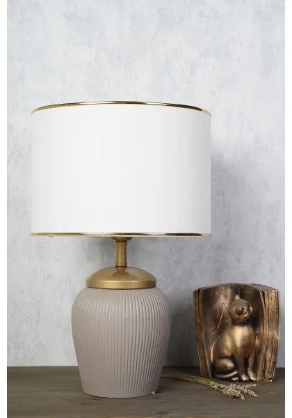 Asztali lámpa RAMZES 1xE27/40W/230V fehér/bézs