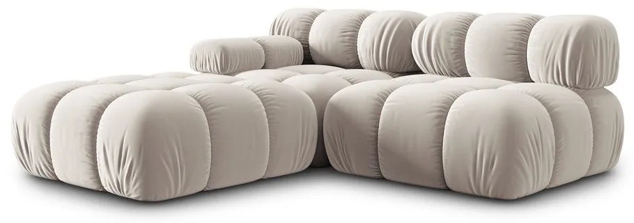 Bézs bársony moduláris kanapé 282 cm Bellis – Micadoni