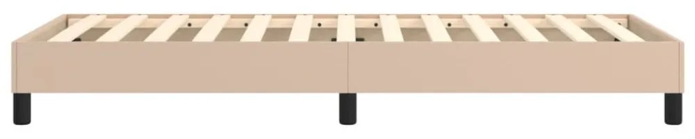 cappuccino színű műbőr rugós ágykeret 90 x 190 cm