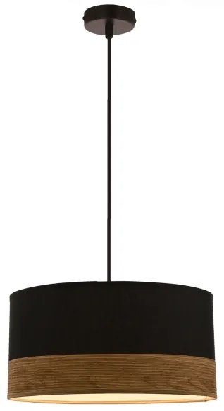 Csillár zsinóron PORTO 1xE27/60W/230V fekete/barna