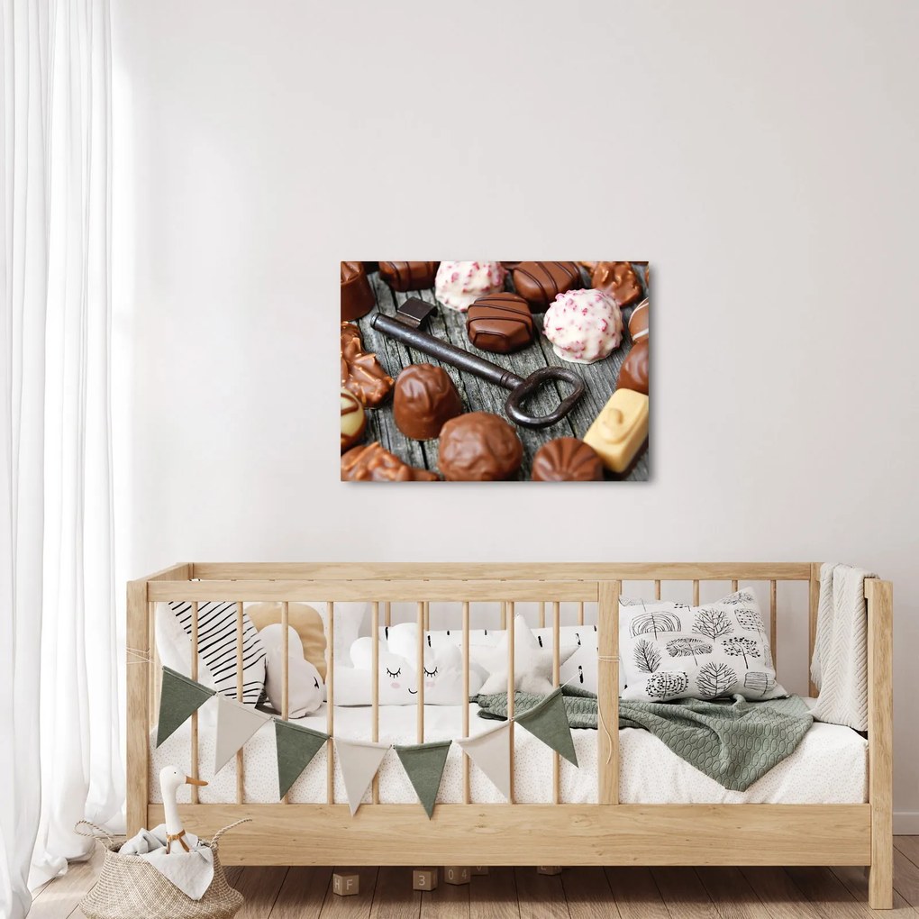 Csokoládé és a kulcs képe (70x50 cm)