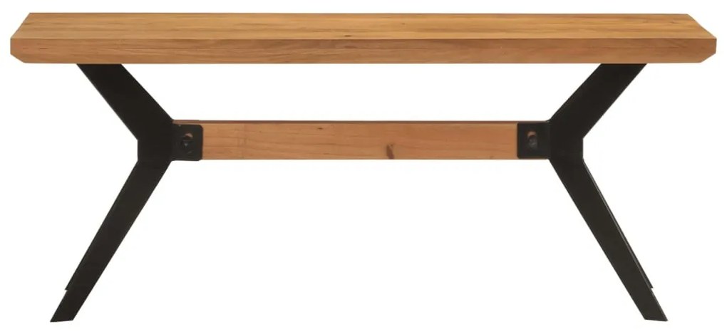 tömör akácfa és acél étkezőpad 110x40x46 cm