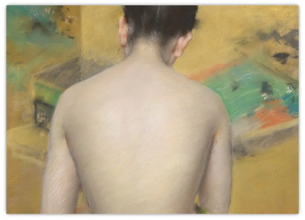 Üveg kép - William Merritt Chase, Study of Flesh Color and Gold, reprodukciók (70x50 cm)