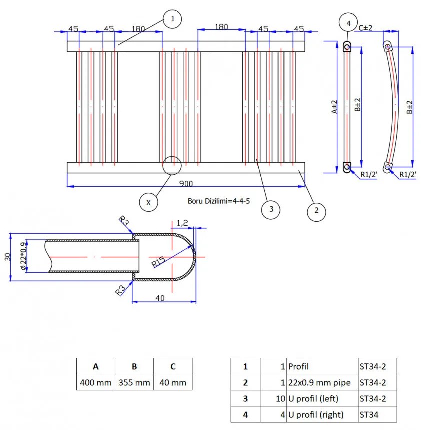 Fekete 300x900mm törölközőszárítós fürdőszobai radiátor Welland Lux | Készletről | Gyors kiszállítással