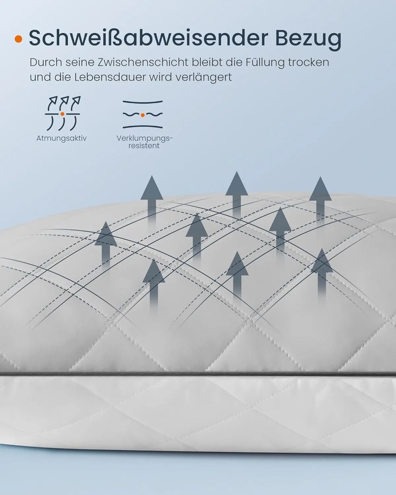 SONGMICS HOME párna, kétoldalas használat, 80 × 80 cm, világos szürke