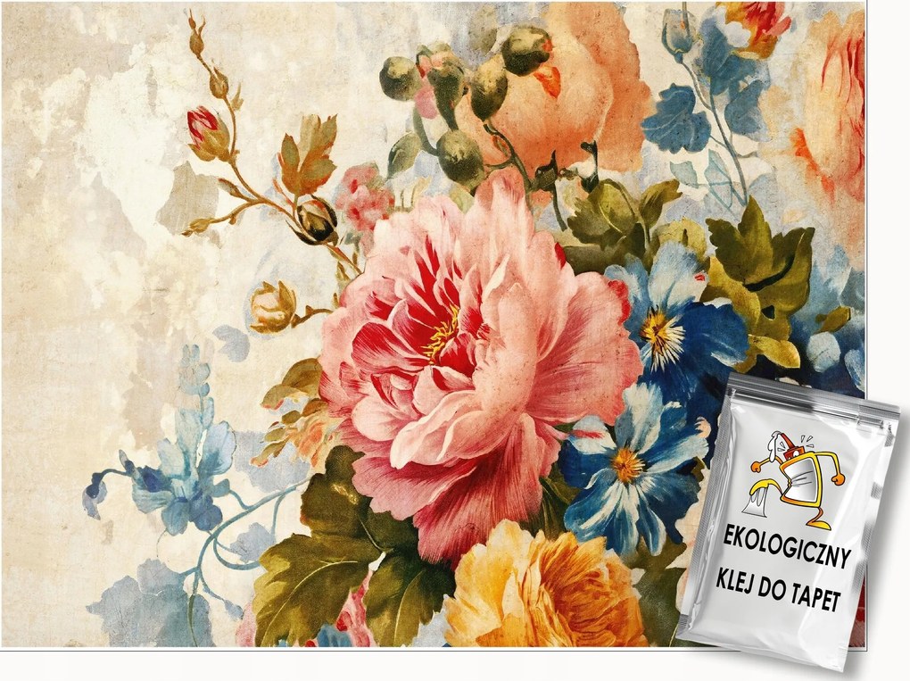 Fotótapéta Virágok A Betonon Nagy Rózsák A Nappali Hálószobájába Tapéta 150x105