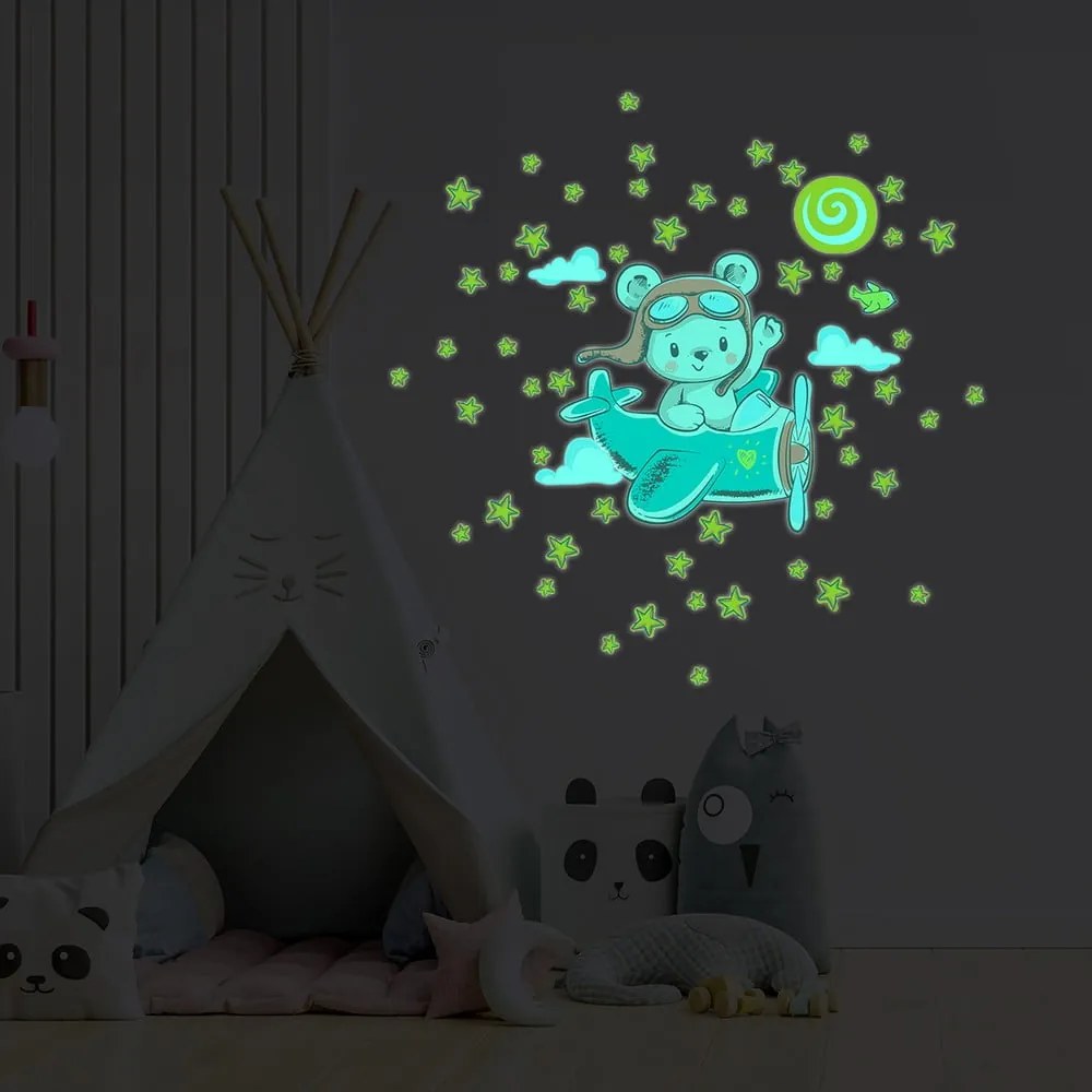 Gyerek falmatrica 30x25 cm Pilot Bear – Ambiance