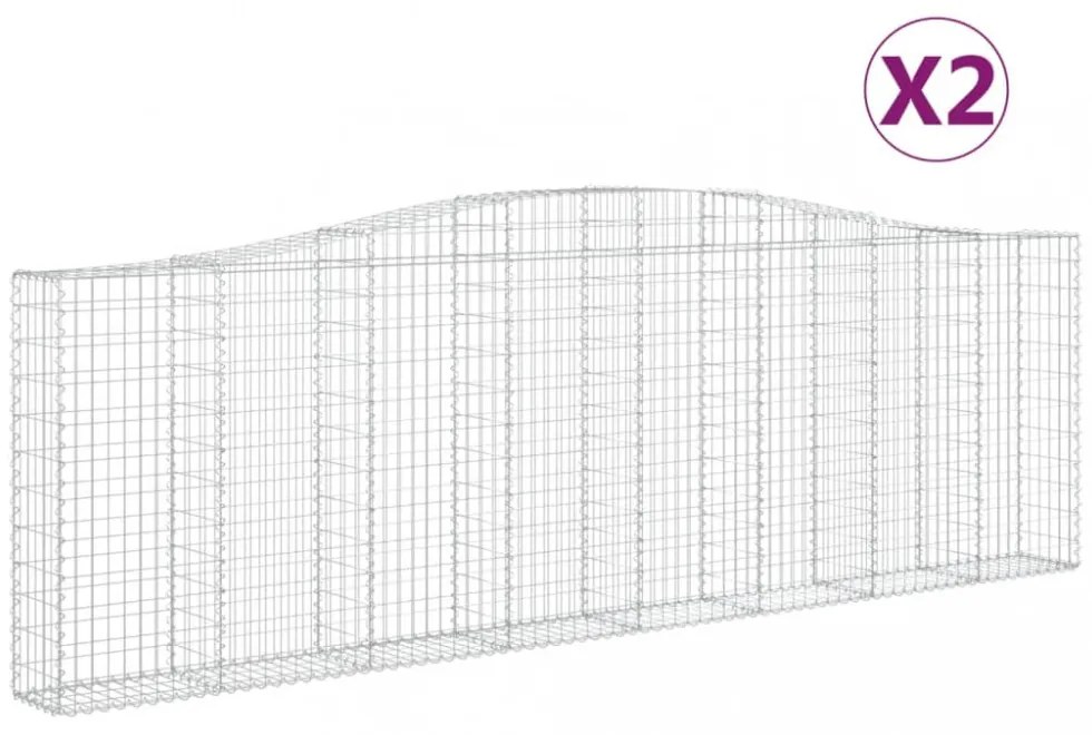 2 db íves horganyzott vas gabion kosár 400x30x120/140 cm