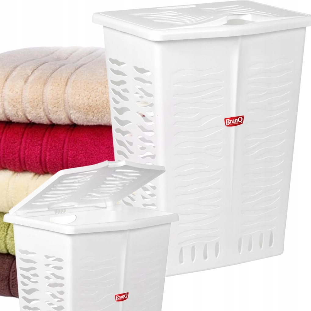 Branq Szennyestartó Kosár 42L Szabadon Álló Fehér Szellőző Tartály Rendszerező