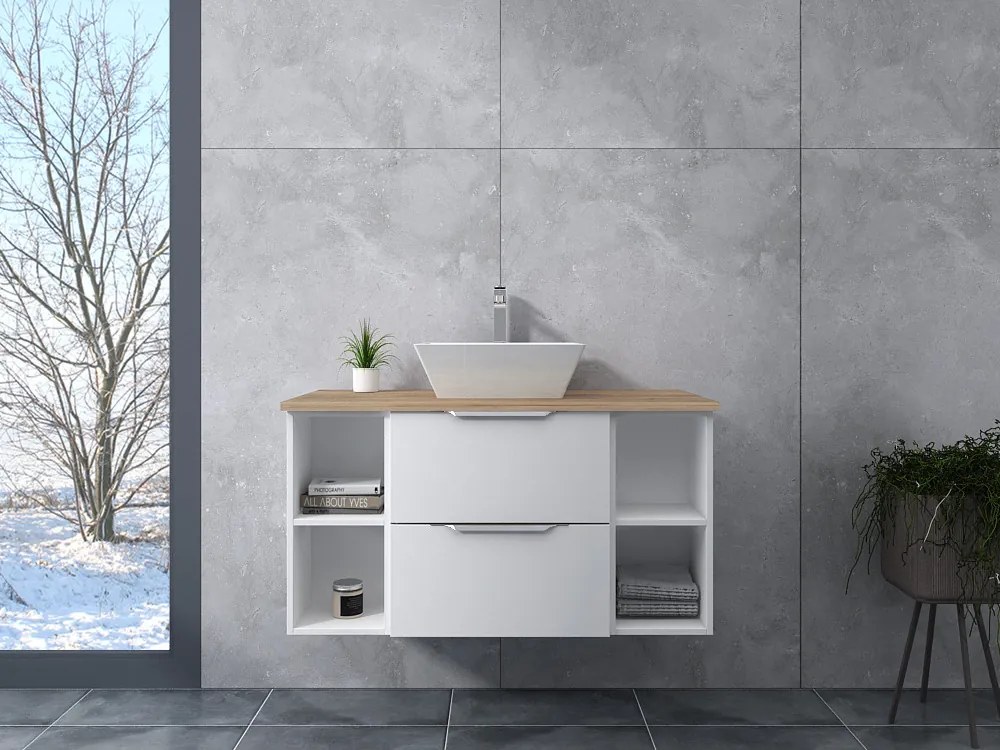 Rennes || White fürdőszoba szekrény mosdóval