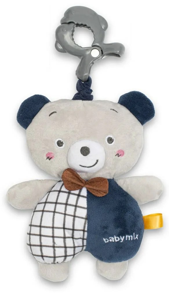 Baby Mix Maci gyerek zenélő plüss játék csipesszelkék, 24 cm