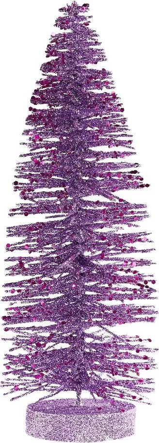 X-MAS csillógó fenyő 28cm , lila