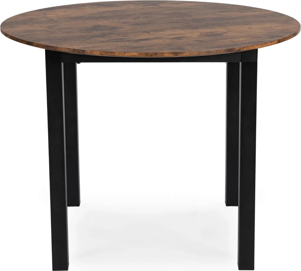 Étkezőasztal 100 cm méretben, rusztikus tölgy/fekete színben TEO