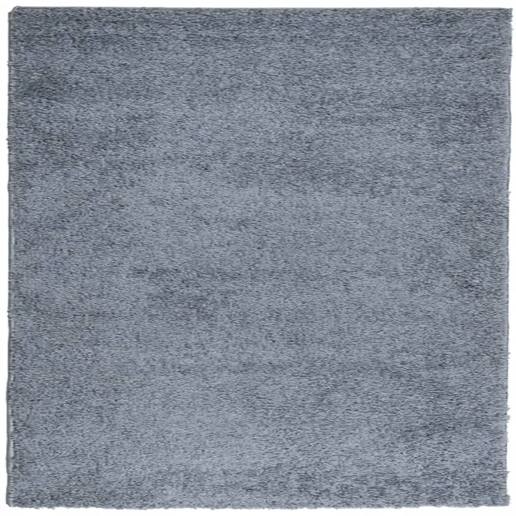 PAMPLONA kék magas szálú bolyhos modern szőnyeg 200 x 200 cm