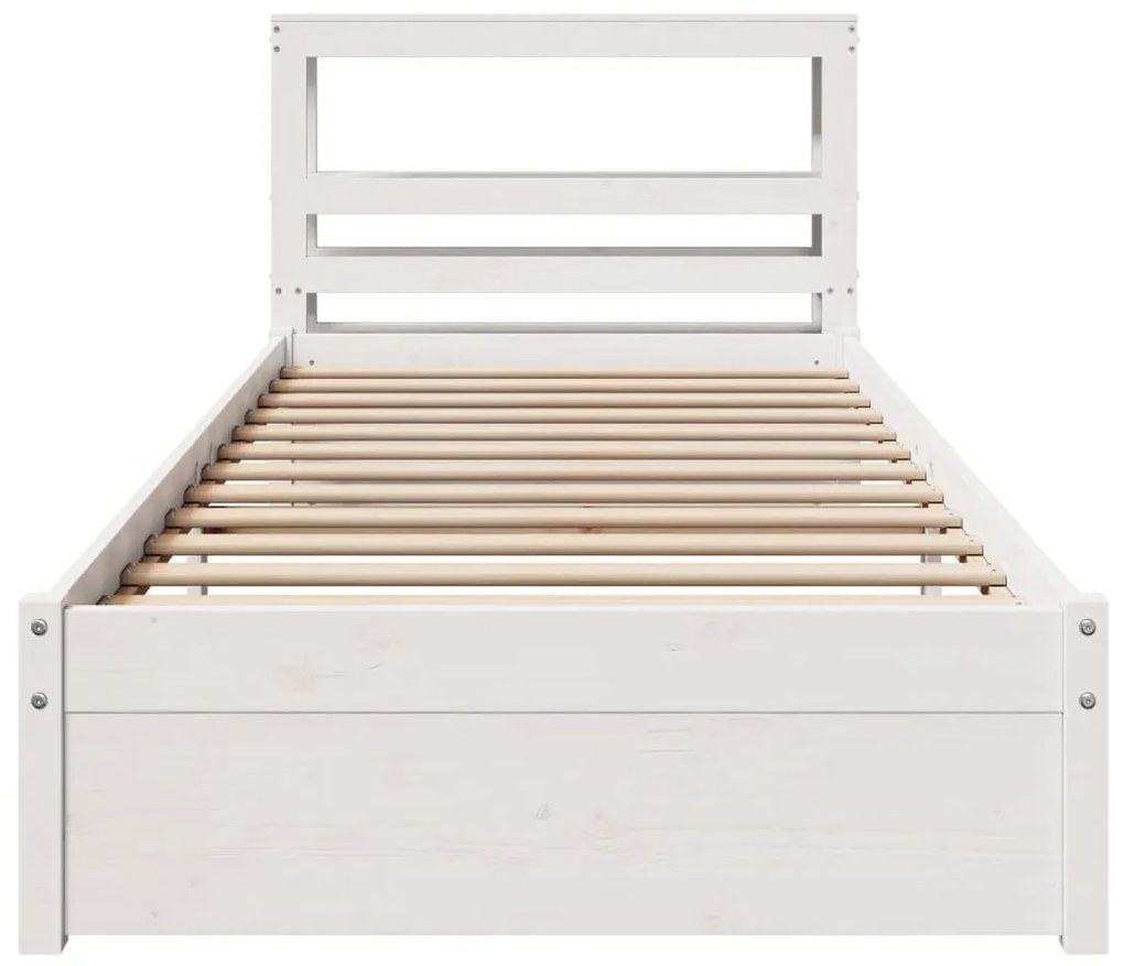 fehér ágykeret fejtámlával matrac nélkül 90x190 cm