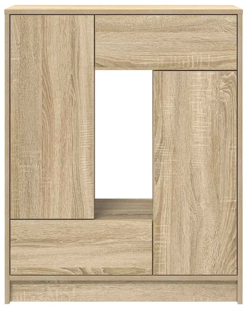 sonoma tölgy komód fiókokkal és ajtókkal 73x31x90 cm