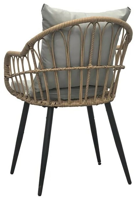Autronic Kerti szék szett, 2 db, fém, műrattan, természetes, AZ-F1406 NAT