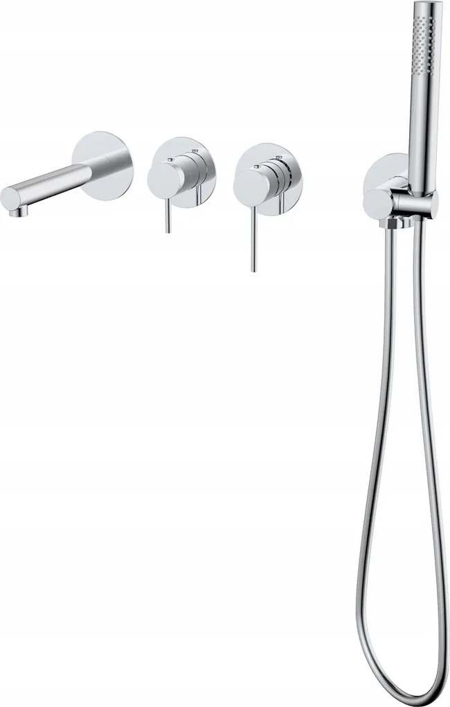 Lugo CMB7554CH fali Kádtöltő csaptelep króm zuhanyszettel