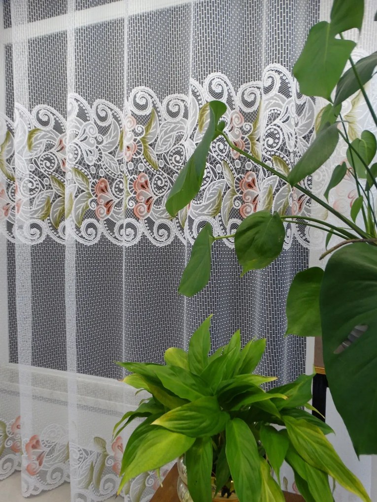 Mg Függöny 125/095 Fehér virágos Kol 350x225cm szegett Bt M