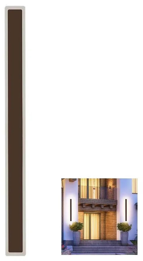 LED Kültéri fali lámpa LED/17W/230V 4000K IP65 barna