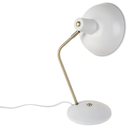 Retro asztali lámpa fehér bronzzal 38 cm - Milou
