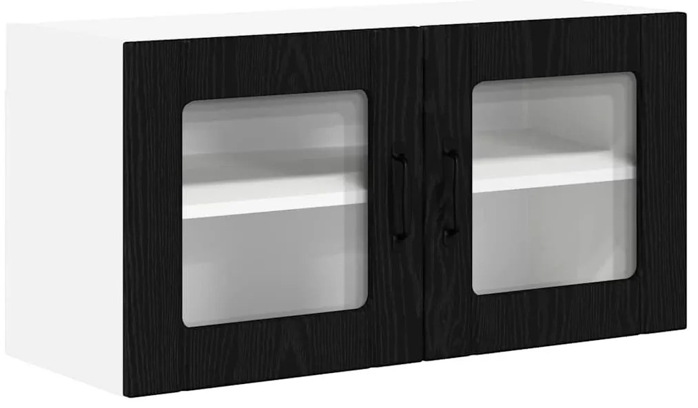 Fali konyhaszekrény Fekete tölgy 80 x 31 x 40 cm Faanyag
