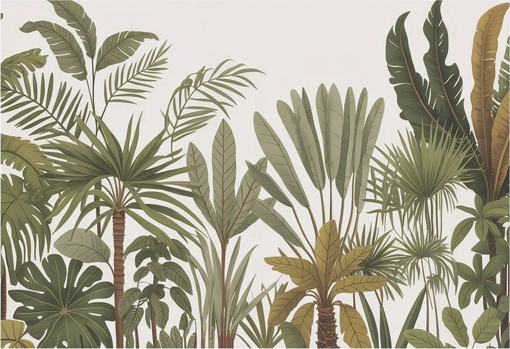 Fotótapéta Flizelin Fal a Hálószobába Egzotikus levelek 152x104 Ragasztó