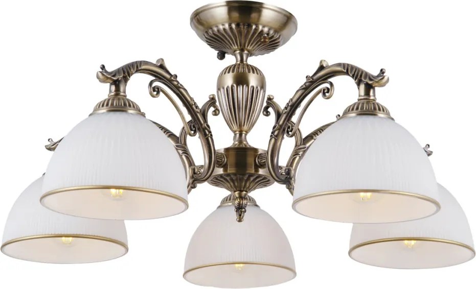 ITALUX PND-5122-5 FENEZA Mennyezeti Csillár Antik Bronz, Fehér E27 IP20