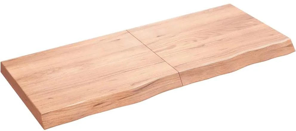 vidaXL világosbarna kezelt tömör fa fürdőszobai pult 120x50x(2-6) cm