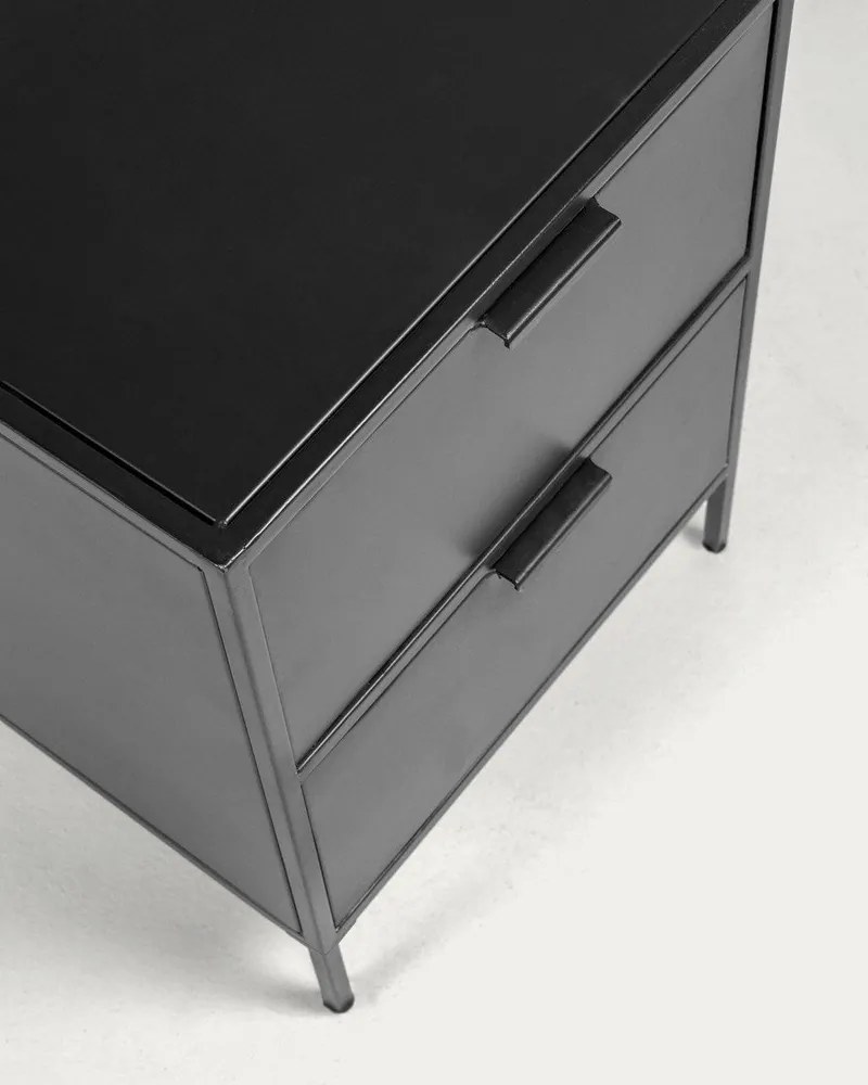 Fekete acél éjjeliszekrény Shantay – Kave Home
