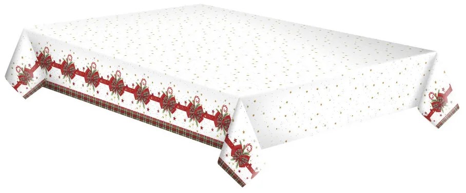 Karácsonyi Checked Bow papír asztalterítő 120x180 cm