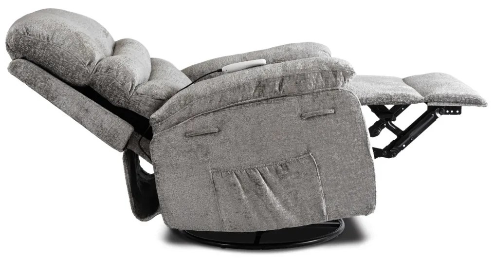 Elektromosan Vezérelhető Masszázsfunkciós Relaxfotel Fotel Szürke Színben. BRUCE