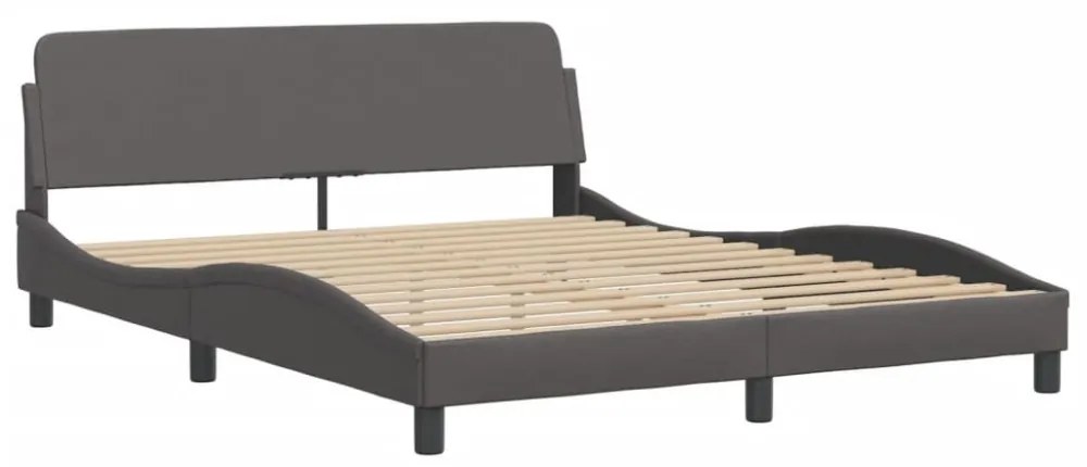 szürke műbőr ágykeret Dover 160x200 cm